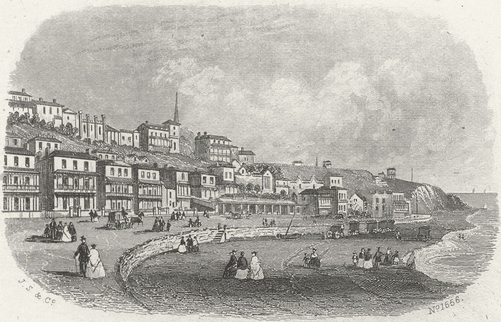 IOW. Esplanade, Ventnor c1850 old antique vintage print picture
